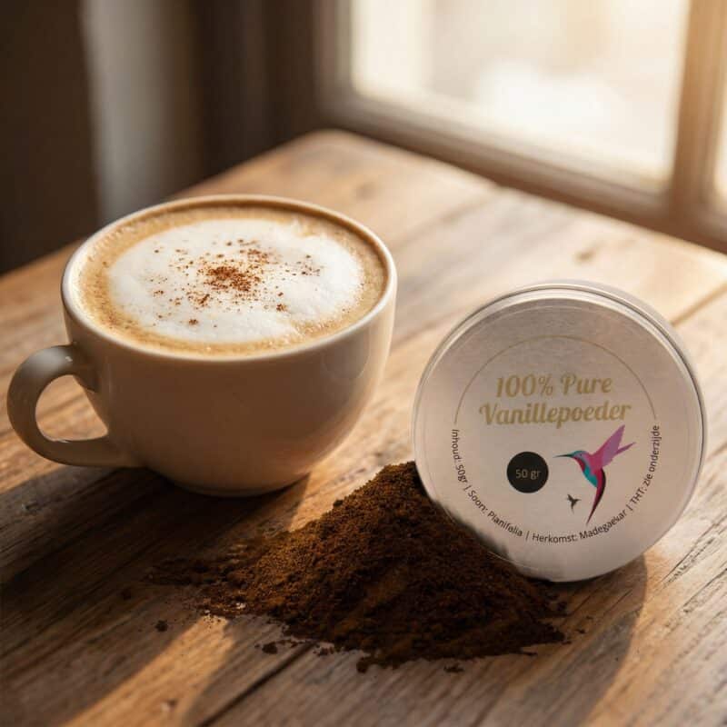 Koffie Latte met Vanillepoeder