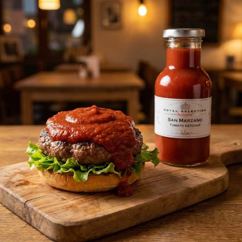 Hamburger met Tomaten Ketchup