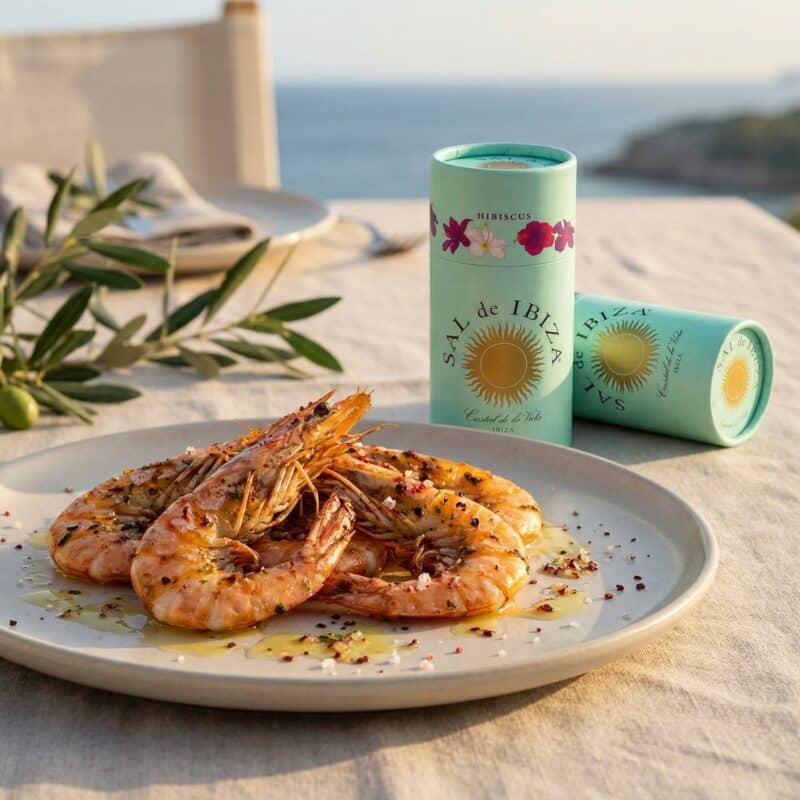 Garnalen met Zuiver Zeezout met Hibiscus