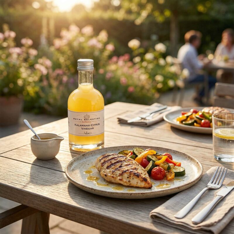 Kip met Groentes en Citrusvruchten Azijn