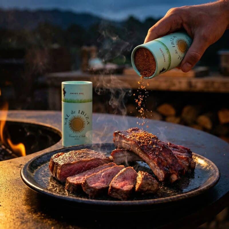 Steak met Zuiver Zeezout met Smokey BBQ Mix