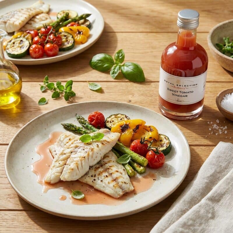 Vis met Zoete Tomatenazijn