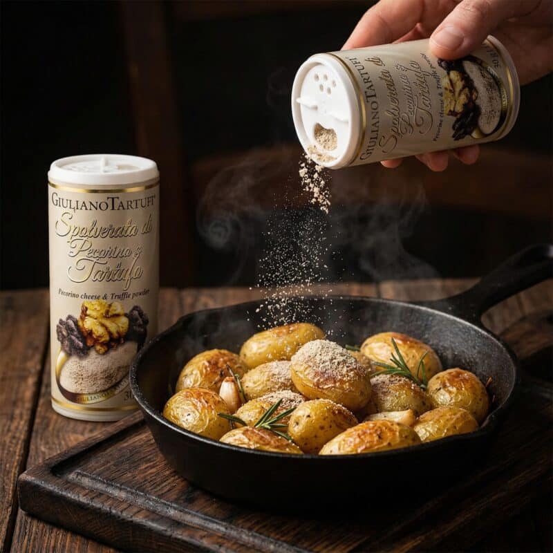 Aardappeltjes met Truffelpoeder met Pecorino