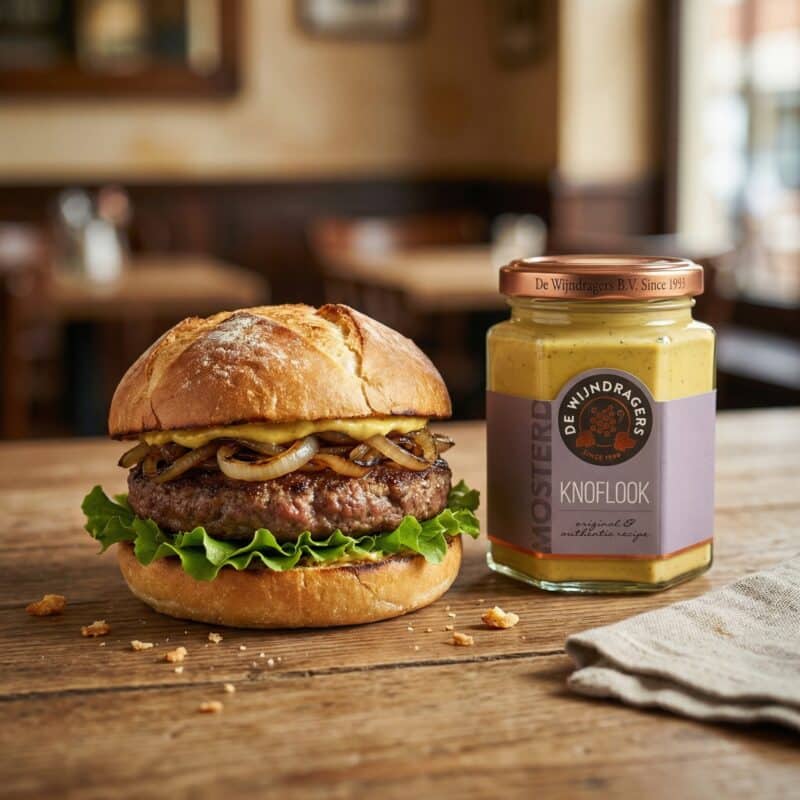 Hamburger met Knoflookmosterd