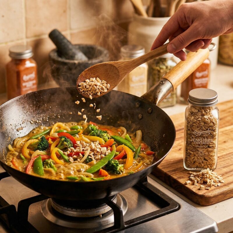 Noodles met Gemberstukjes