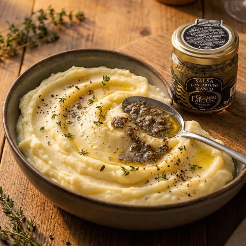 Aardappelpureen met Witte Truffelsaus