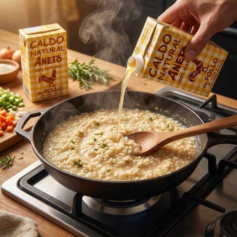 Natuurlijke Kippenbouillon Risotto
