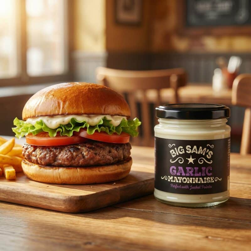 Hamburger met Knoflookmayonaise