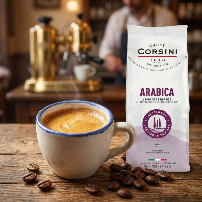 Vers gezet kopje koffie Arabica Koffiebonen Blend