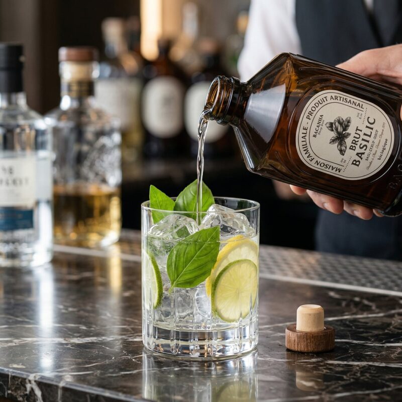 Cocktail met Basilicum Siroop