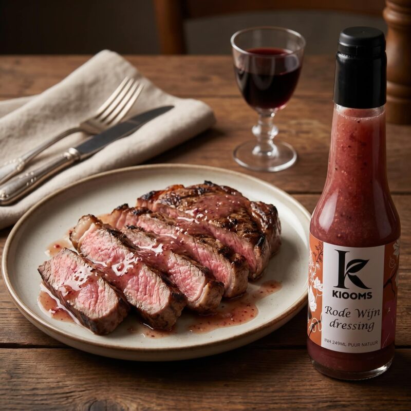 Steak met Rode Wijn Dressing